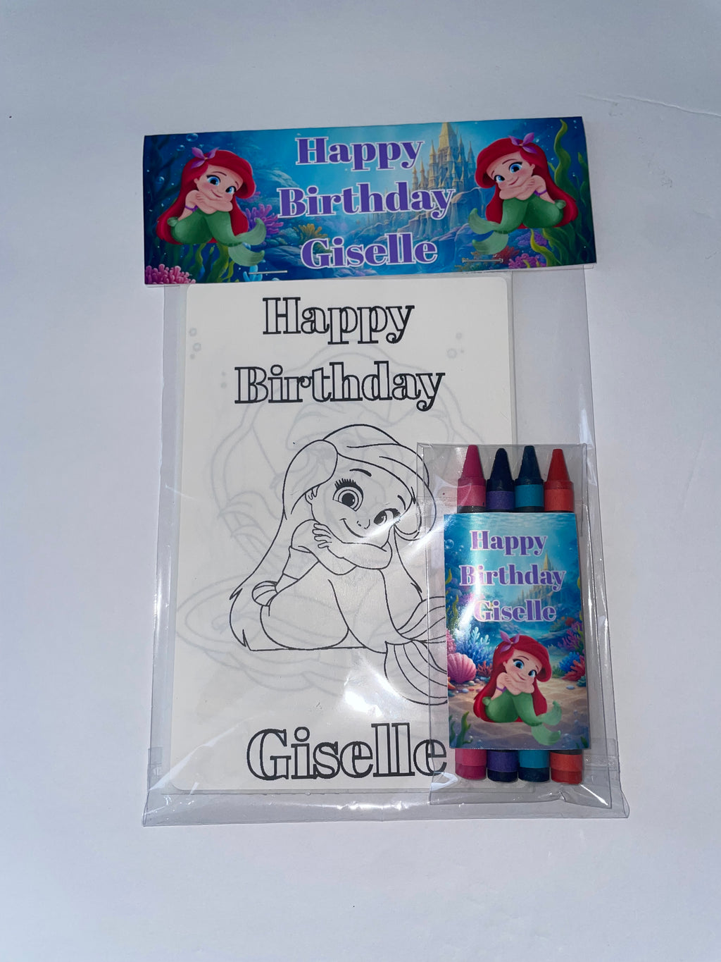 Little Mermaid Birthday Coloring Page Party Favors