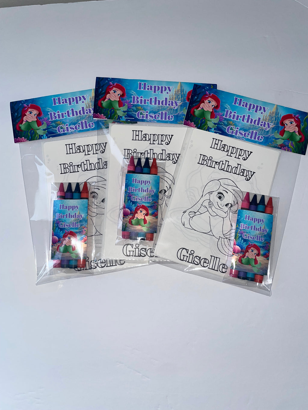Little Mermaid Birthday Coloring Page Party Favors