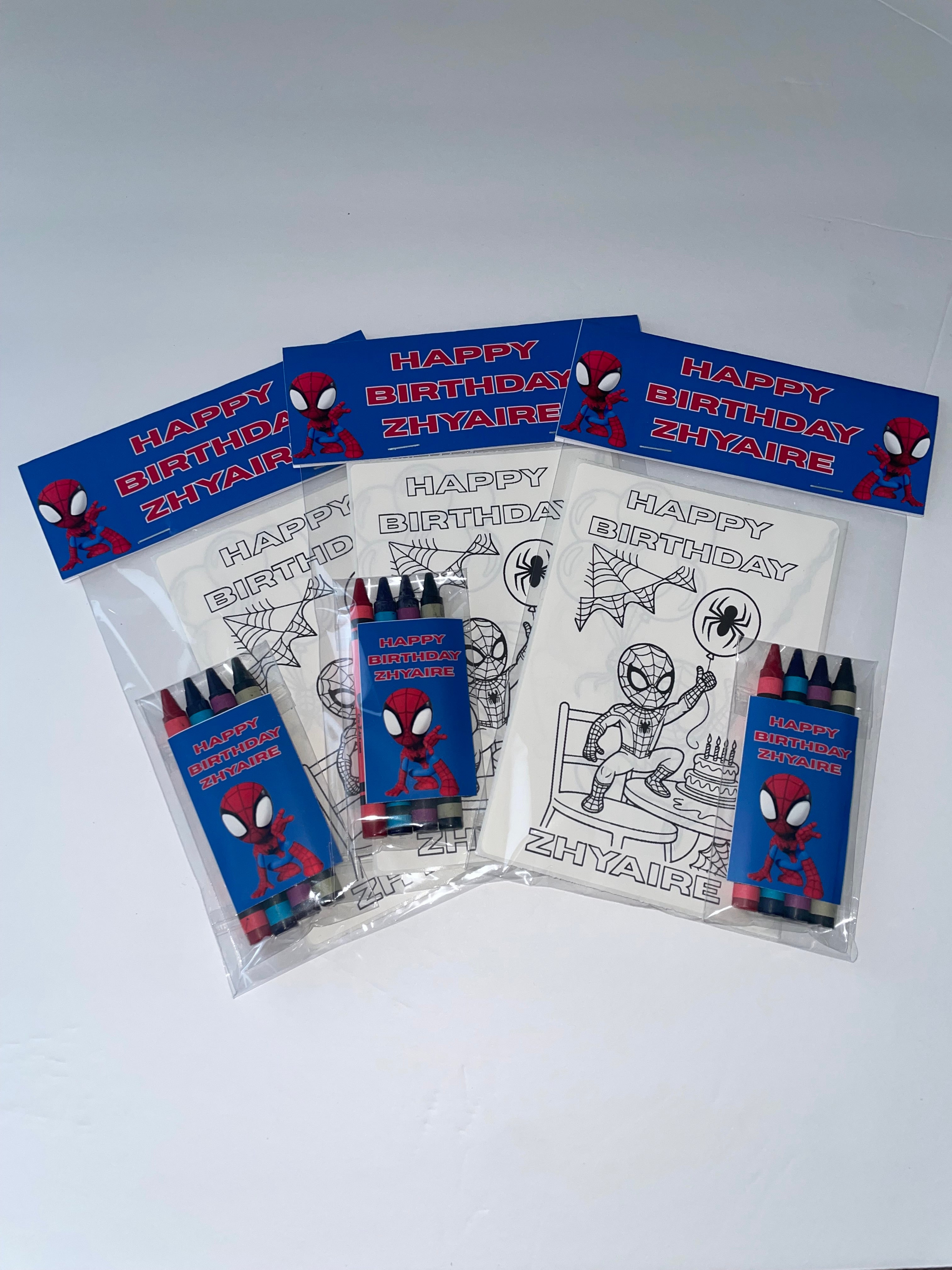Spider-Man Birthday Coloring Page Party Favors