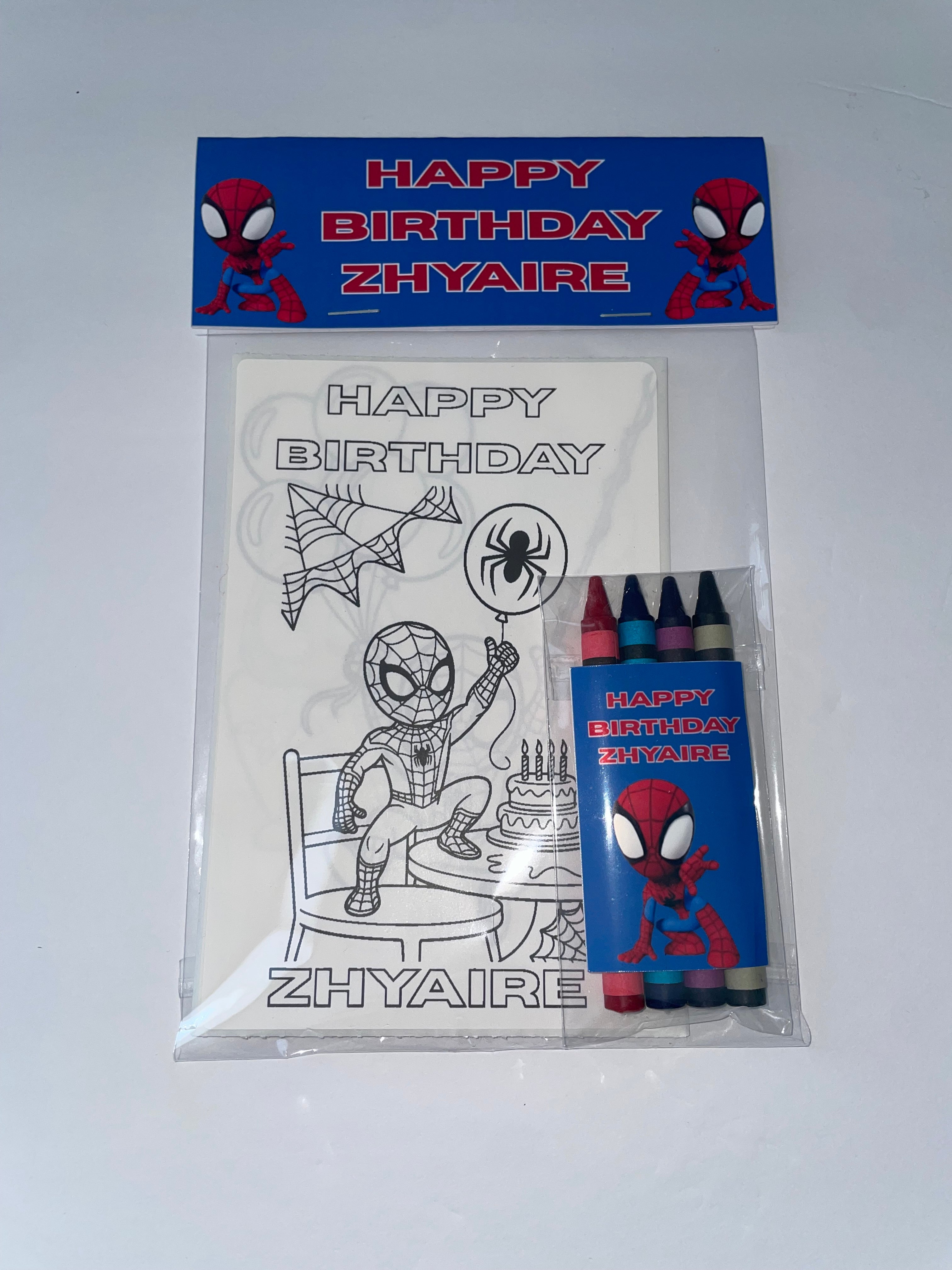 Spider-Man Birthday Coloring Page Party Favors