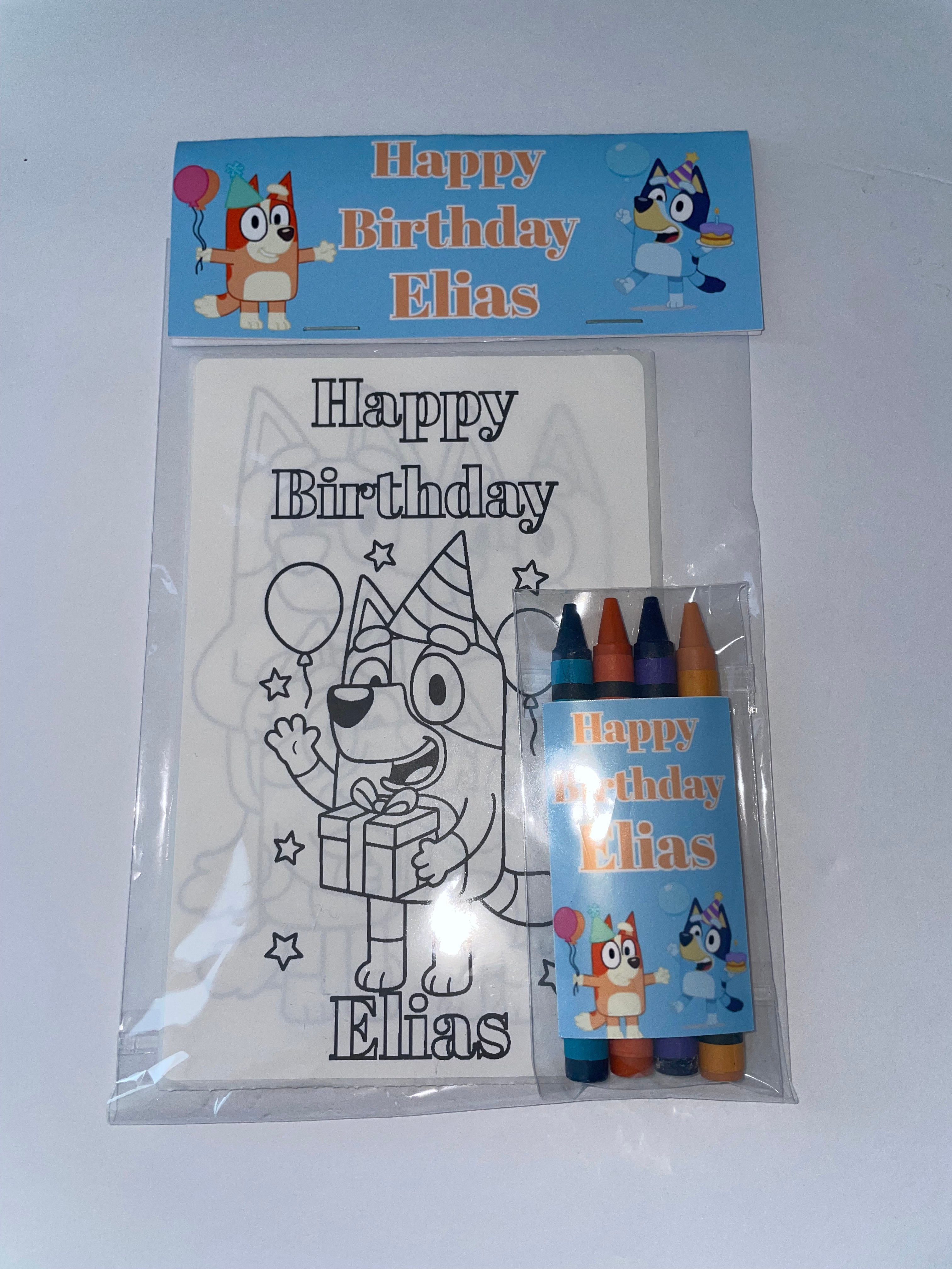 Bluey Birthday Coloring Page Party Favors