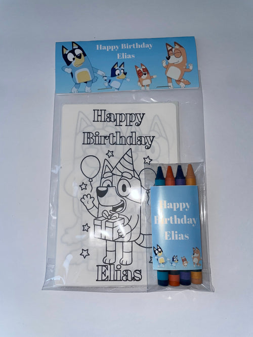 Bluey Birthday Coloring Page Party Favors