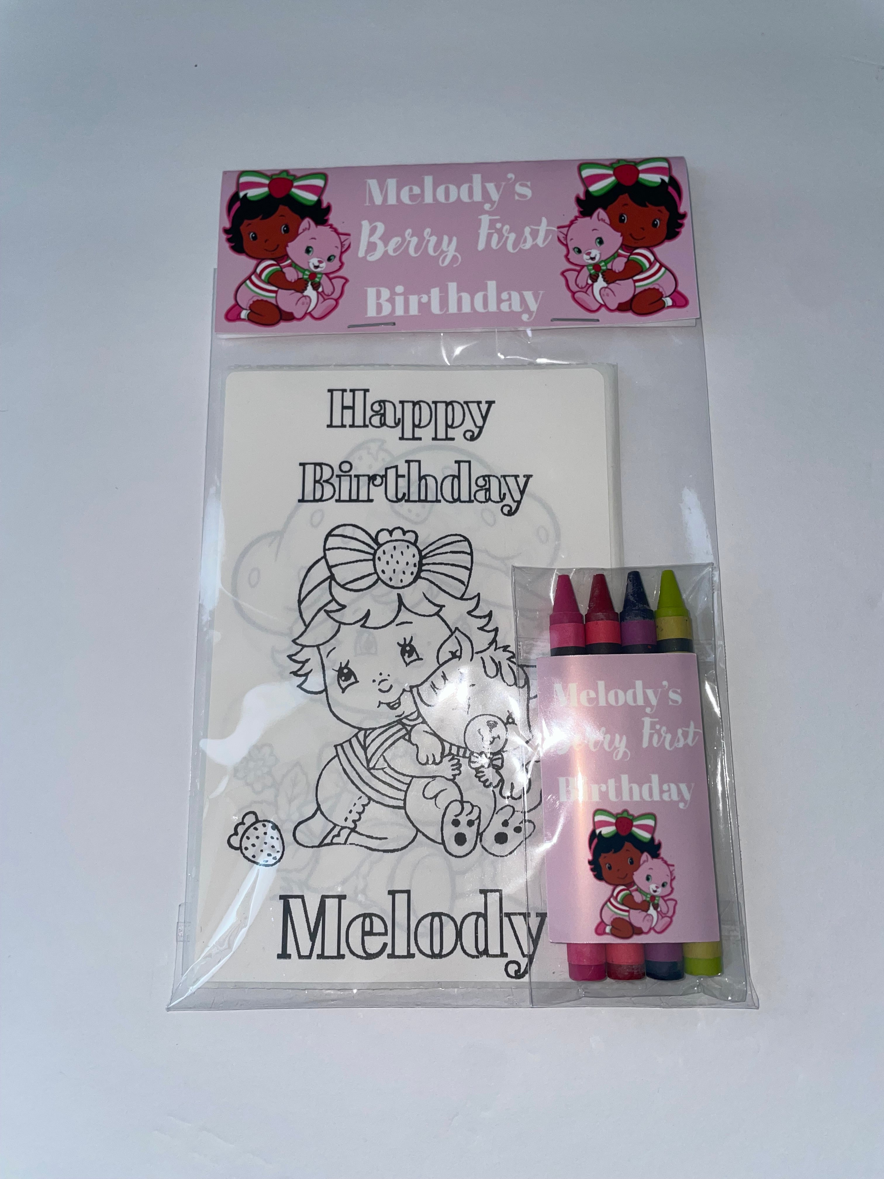 Berry Sweet 1st Birthday Coloring Page Party Favors